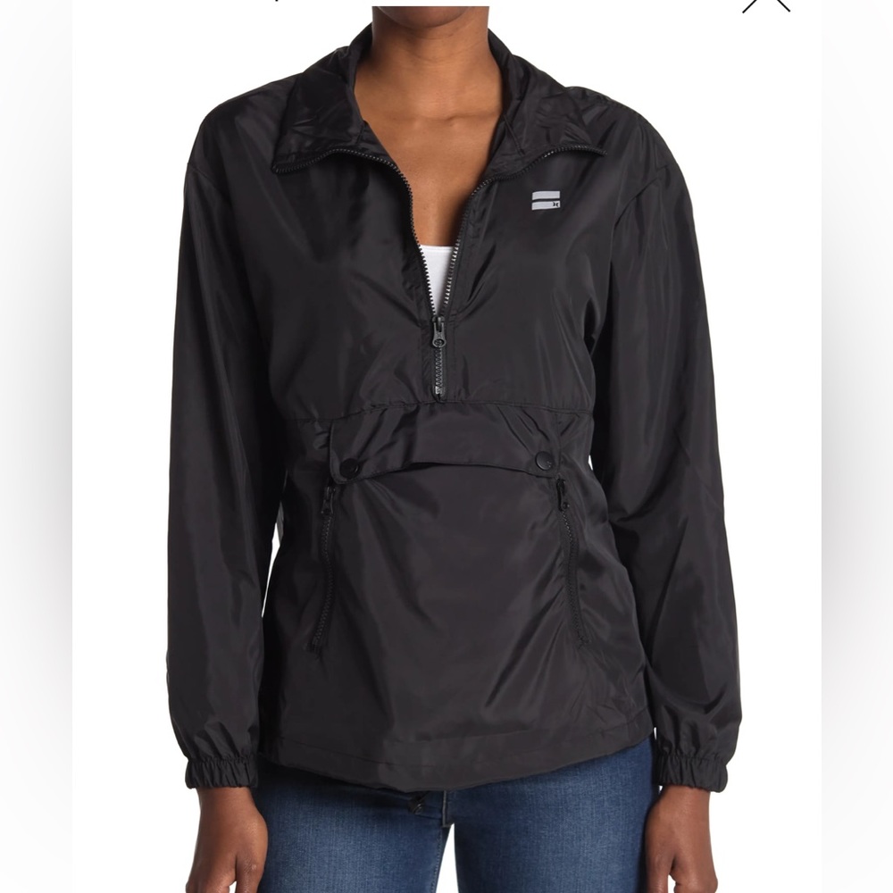NWT Hurley wind/water resistance black packable jacket